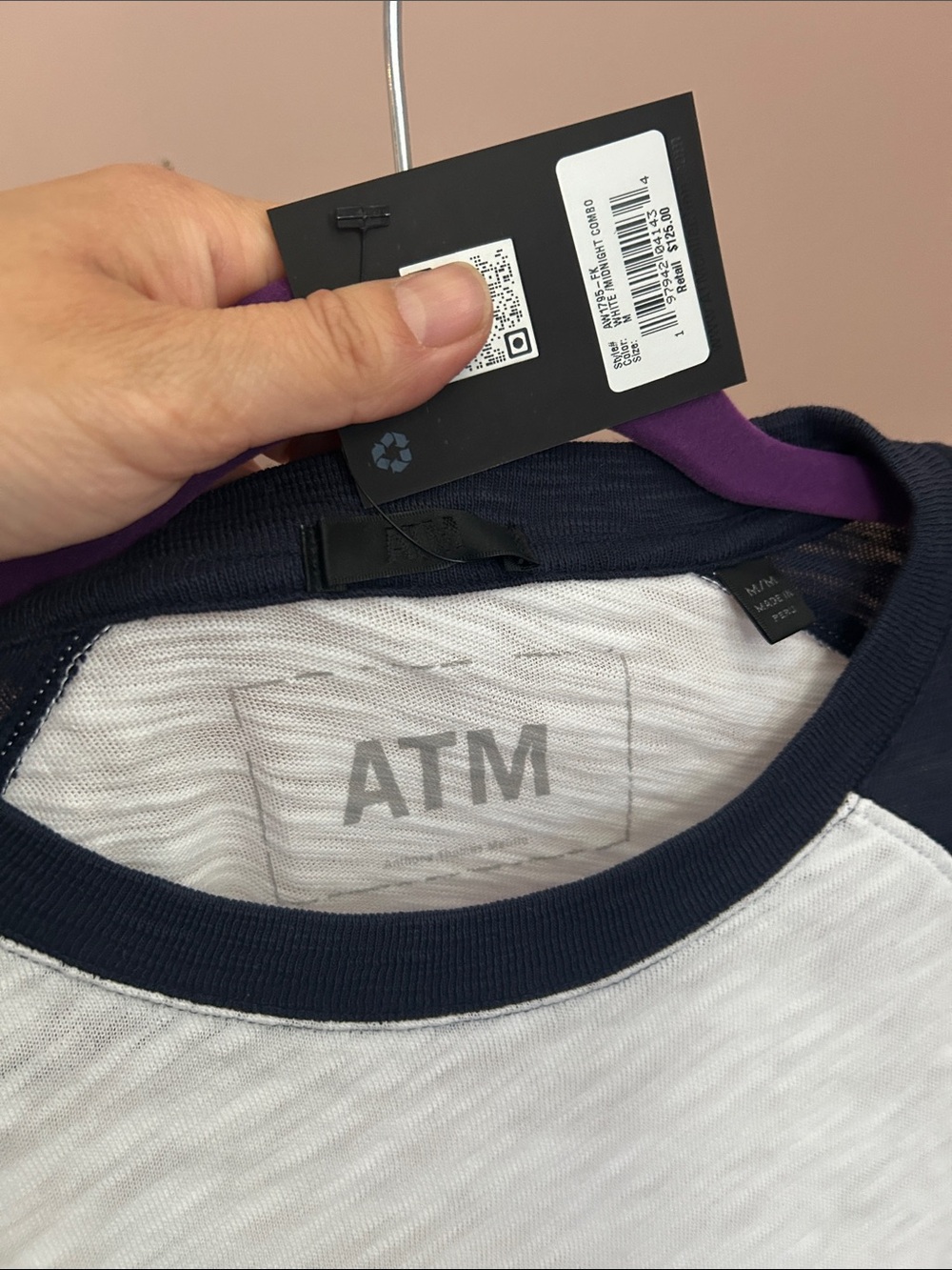 NWT ATM Anthony Thomas Melillo Raglan Long Sleeve Baseball Tee Shirt Size Medium - Picture 12 of 13
